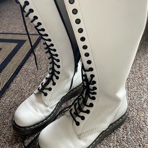 White Knee High Dr. Martens